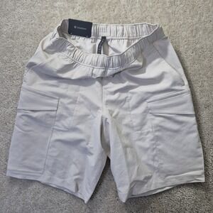 Lululemon Cargo Pocket Short Mens Medium Beige Drawstring Comfort Outdoor Hiking